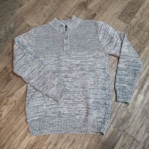 Method heathered greychunky Knit popover sweater 3 button neckline Size XL men's